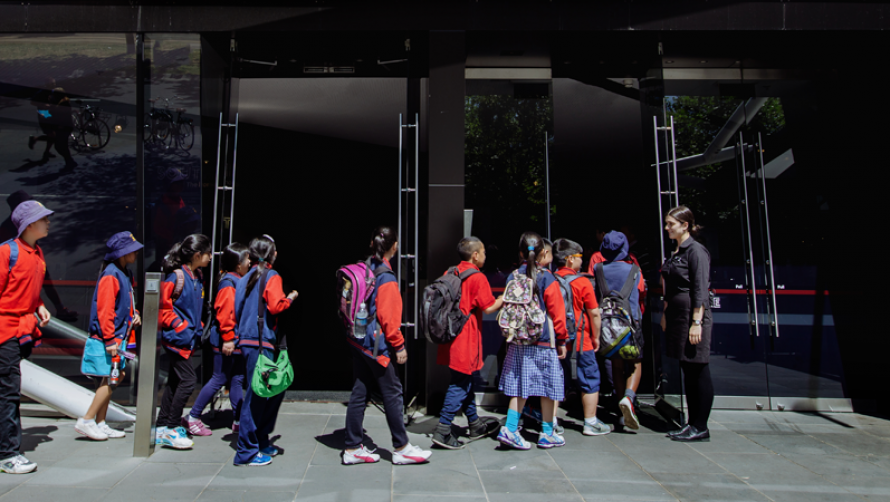 Students attending The Boy at the Edge of Everything (2015) - Photo by Tim Grey Students attending The Boy at the Edge of Everything (2015) - Photo by Tim Grey