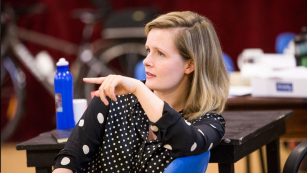 Sarah Giles in rehearsal for Straight White Men Sarah Giles in rehearsal for Straight White Men