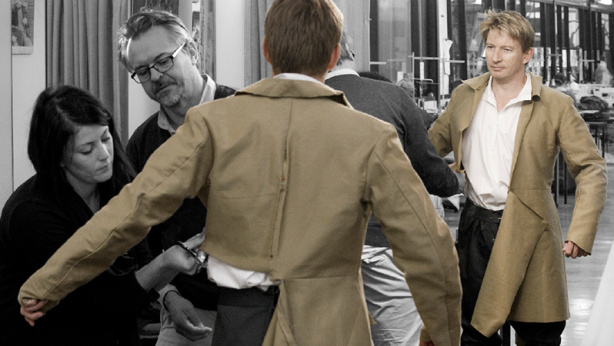 David Wenham being fitted for his costume for The Crucible by Cutter, Rebecca Cassin and Costume Designer, Dale Ferguson. David Wenham being fitted for his costume for The Crucible by Cutter, Rebecca Cassin and Costume Designer, Dale Ferguson.