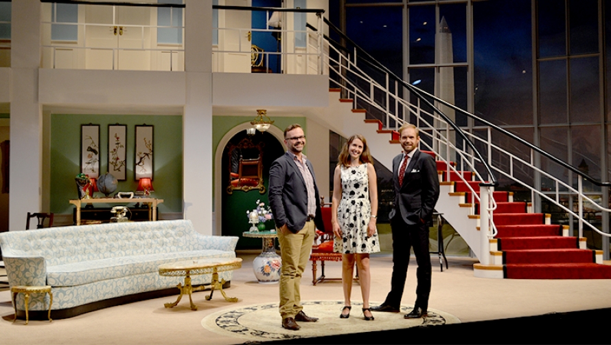 Chris, Sytske, and Patrick on the Born Yesterday Set designed by Dale Ferguson Chris, Sytske, and Patrick on the Born Yesterday Set designed by Dale Ferguson