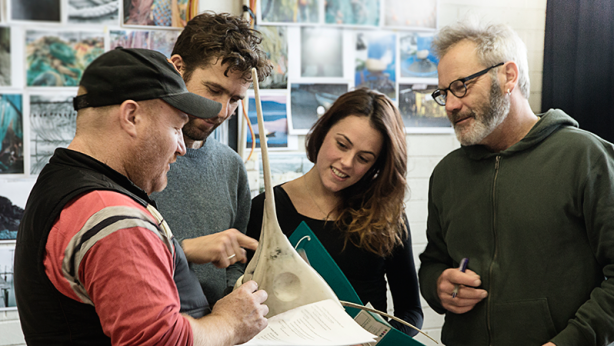 Director Christian Leavesley with Jacob Williams, Ashlea Pyke and Christopher Bunworth. Image: Jolyon James Director Christian Leavesley with Jacob Williams, Ashlea Pyke and Christopher Bunworth. Image: Jolyon James