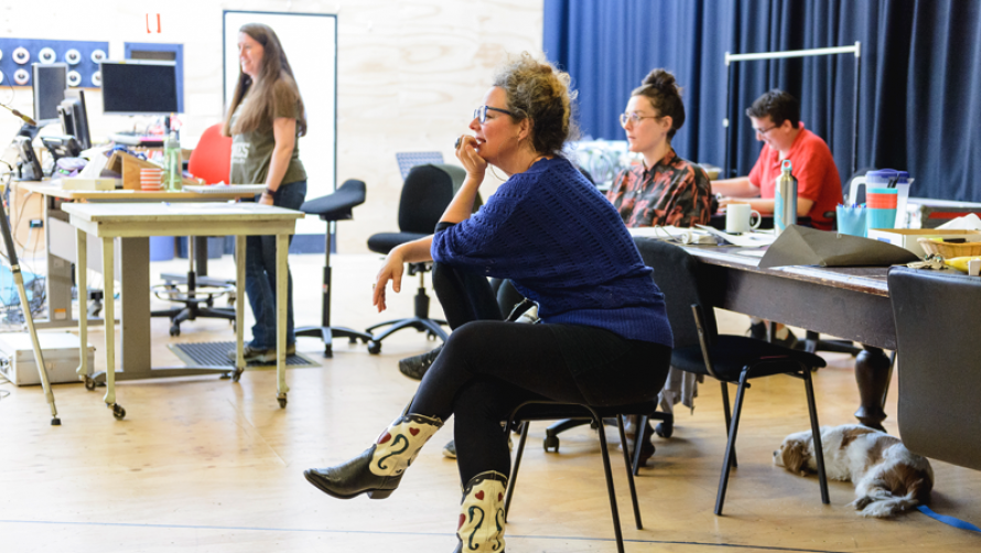 Clare Watson in rehearsal for Lungs Clare Watson in rehearsal for Lungs