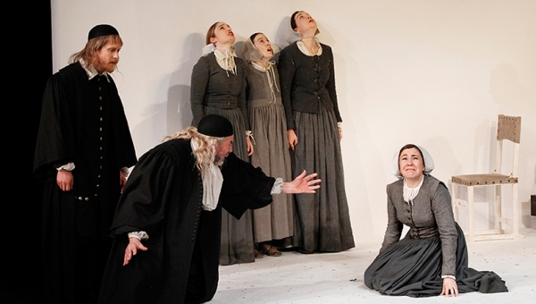 Grant Cartwright, Brian Lipson, Elizabeth Nabben, Amanda McGregor, Edwina Samuels and Sarah Ogden in The Crucible