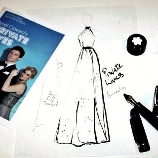 A work in progress - Megan's illustration of Amanda's gown