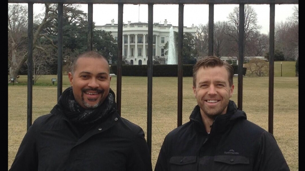 Bert LaBonté and Simon Gleeson outside the White House, Washington DC Bert LaBonté and Simon Gleeson outside the White House, Washington DC