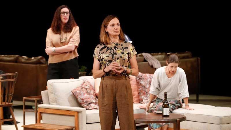 Catherine McClements, Kate Atkinson and Katherine Tonkin on stage in Three Little Words