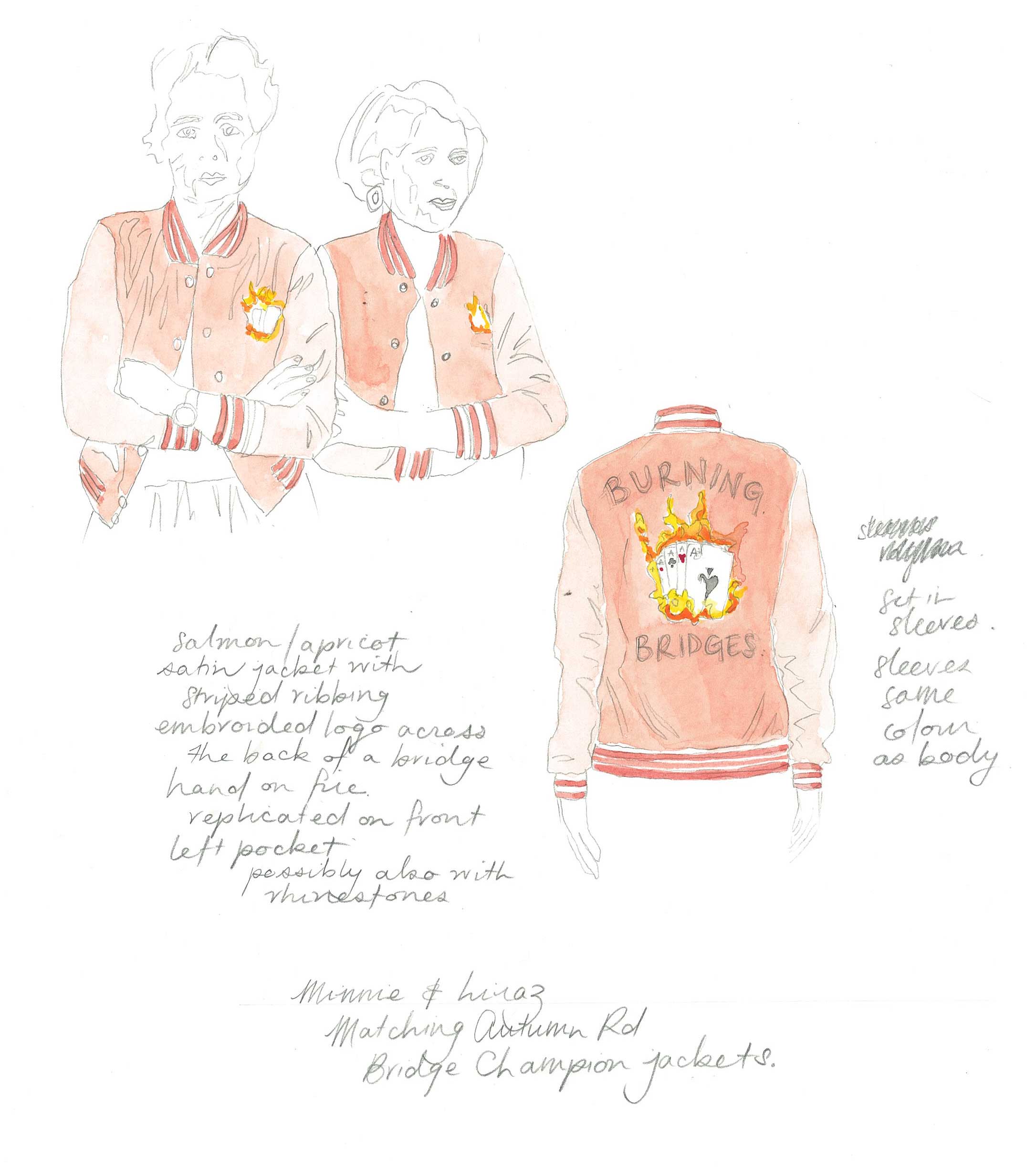 Team jackets sketch by Mel Page