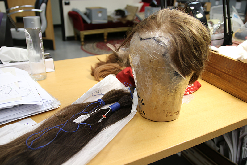 A recycled wig worn by Dylan Watson as Seyton in Simon Phillips’ production of Macbeth.